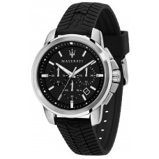 MASERATI Successo Black Rubber Chronograph R8871621014